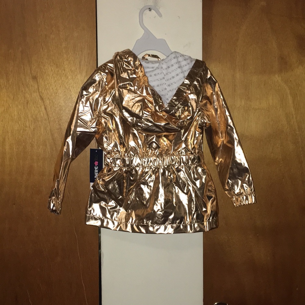 💖NWT Limited Too Rose Gold Metallic Raincoat - Picture 5 of 11